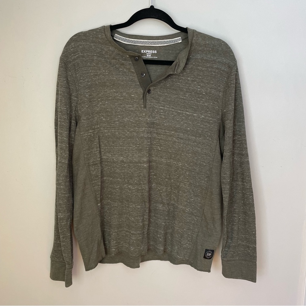 Express Green Waffle Shirt